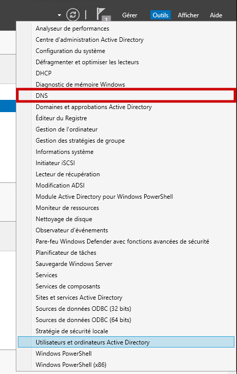 Ouverture du service DNS