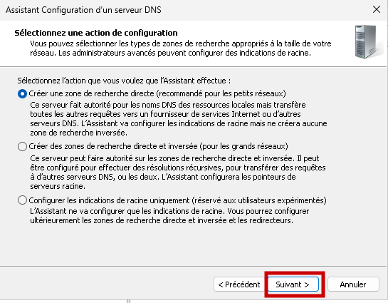 Création de la zone